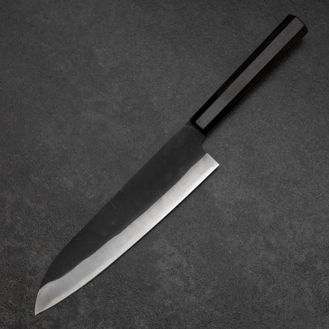 Gyuto Blue Steel #2 Kurouchi Chokin Hannya Manche en Buffle et Ébène 210mm-[Musashi]-[Couteaux de cuisine japonais]
