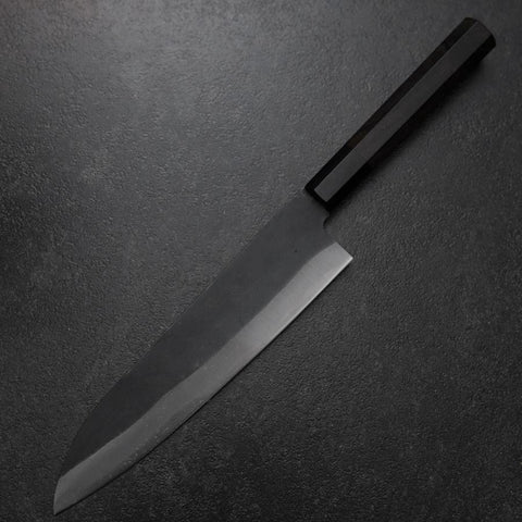 Gyuto Blue Steel #2 Kurouchi Chokin Sakura Fuji Manche en Buffle et Ébène 210mm (Asamura)-[Musashi]-[Couteaux de cuisine japonais]