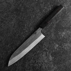 Gyuto Blue Steel #2 Kurouchi Chokin Samourai Nouvelle Lune Manche en Buffle et Ébène 210mm (Asamura)-[Musashi]-[Couteaux de cuisine japonais]