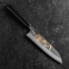 Gyuto Blue Steel #2 Kurouchi Chokin Samourai Nouvelle Lune Manche en Buffle et Ébène 210mm (Asamura)-[Musashi]-[Couteaux de cuisine japonais]