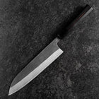 Gyuto Blue Steel #2 Kurouchi Chokin Samourai Pleine Lune Manche en Buffle et Ébène 210mm (Asamura)-[Musashi]-[Couteaux de cuisine japonais]
