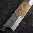 Gyuto Blue Steel #2 Kurouchi Chokin Samourai Pleine Lune Manche en Buffle et Ébène 210mm (Asamura)-[Musashi]-[Couteaux de cuisine japonais]