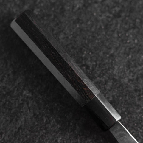 Gyuto Blue Steel #2 Kurouchi Chokin Samourai Pleine Lune Manche en Buffle et Ébène 210mm (Asamura)-[Musashi]-[Couteaux de cuisine japonais]