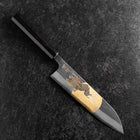 Gyuto Blue Steel #2 Kurouchi Chokin Samourai Pleine Lune Manche en Buffle et Ébène 210mm (Asamura)-[Musashi]-[Couteaux de cuisine japonais]