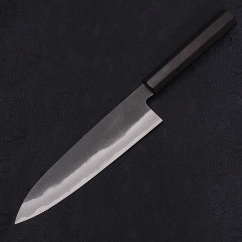 Gyuto Blue Steel #2 Kurouchi Chokin Serpent-Sakura Manche en Buffle et Ébène 210mm-[Musashi]-[Couteaux de cuisine japonais]