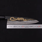 Gyuto Blue Steel #2 Kurouchi Chokin Serpent-Sakura Manche en Buffle et Ébène 210mm-[Musashi]-[Couteaux de cuisine japonais]