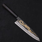 Gyuto Blue Steel #2 Kurouchi Chokin Serpent-Sakura Manche en Buffle et Ébène 210mm-[Musashi]-[Couteaux de cuisine japonais]