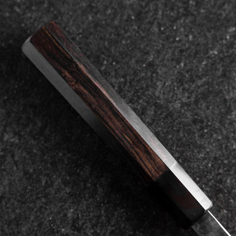 Gyuto Blue Steel #2 Kurouchi Chokin Ukiyo-E Manche en Buffle et Ébène 210mm (Asamura)-[Musashi]-[Couteaux de cuisine japonais]