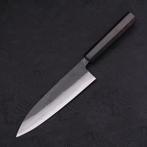 Gyuto Blue Steel #2 Kurouchi Damas Manche en Buffle et Ébène 180mm-[Musashi]-[Couteaux de cuisine japonais]
