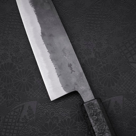 Gyuto Blue Steel #2 Kurouchi Manche Ishime Urushi Noir 210m-[Musashi]-[Couteaux de cuisine japonais]