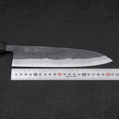 Gyuto Blue Steel #2 Kurouchi Manche Ishime Urushi Noir 210m-[Musashi]-[Couteaux de cuisine japonais]