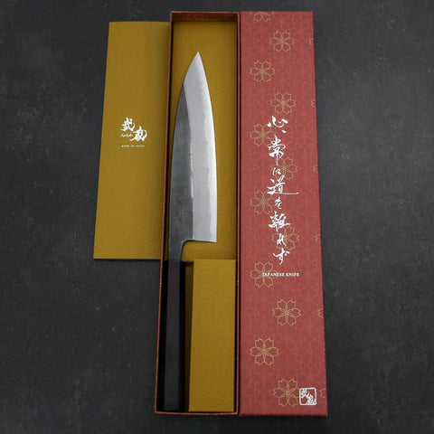 Gyuto Blue Steel #2 Kurouchi Manche en Buffle et Ébène 210mm-[Musashi]-[Couteaux de cuisine japonais]