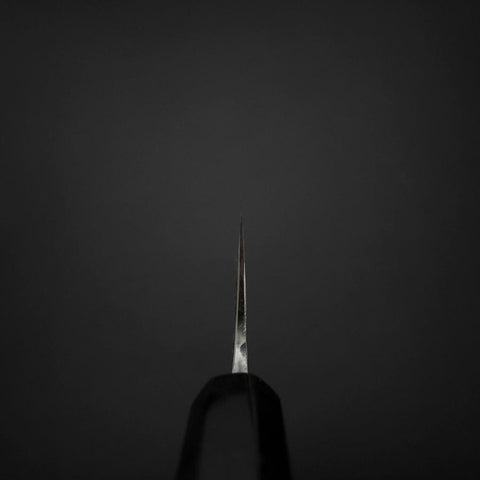 Gyuto Blue Steel #2 Kurouchi Revêtement Inox Chokin Sakura-Fuji Manche en Buffle et Ébène 210mm-[Musashi]-[Couteaux de cuisine japonais]