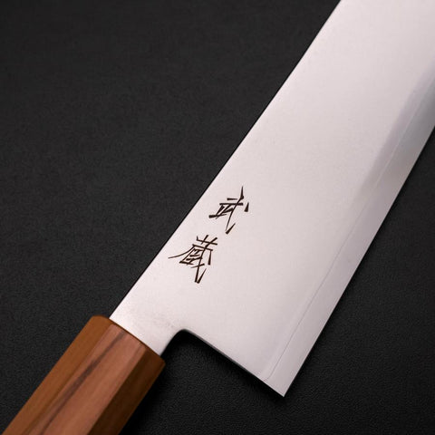 Gyuto Blue Steel #2 Poli Manche en Olivier 240mm-[Musashi]-[Couteaux de cuisine japonais]
