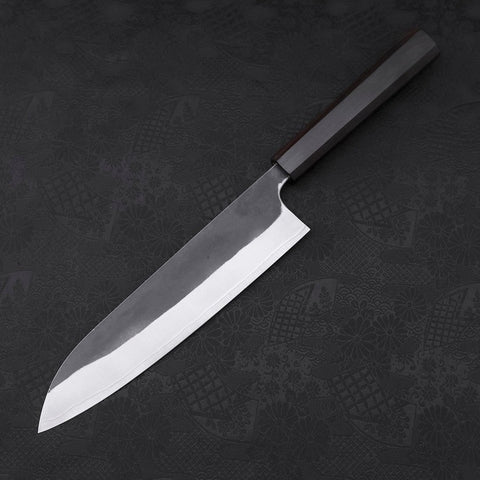 Gyuto Blue Steel #2 Revêtement Inox Kurouchi Manche en Ébène 210mm-[Musashi]-[Couteaux de cuisine japonais]