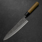 Gyuto Blue Steel #2 Revêtement inox Nashiji Manche en Bois d’if 210mm-[Musashi]-[Couteaux de cuisine japonais]