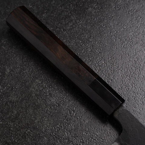 Gyuto Blue Super Kurouchi Damascus Buffalo Ebony Handle 210mm (8.3”)-[Musashi]-[Japanese-Kitchen-Knives]