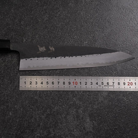 Gyuto Blue Super Kurouchi Damascus Buffalo Ebony Handle 210mm (8.3”)-[Musashi]-[Japanese-Kitchen-Knives]