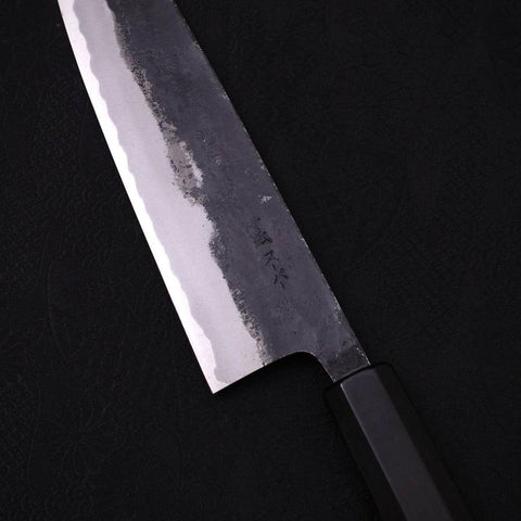 Gyuto Blue Super Kurouchi Manche Buffle et Ébène 180mm-[Musashi]-[Couteaux de cuisine japonais]