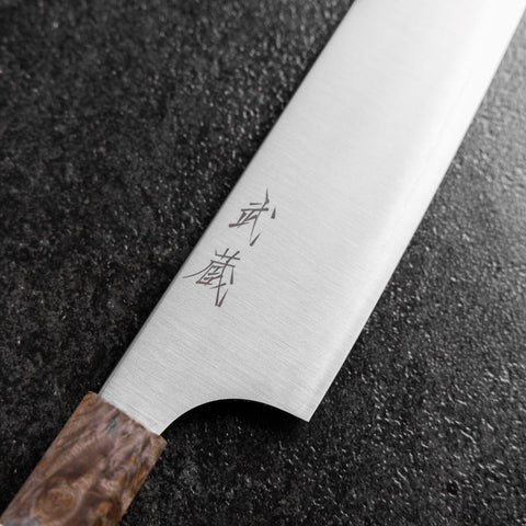 Gyuto Blue Super Poli Manche en Érable 210mm-[Musashi]-[Couteaux de cuisine japonais]