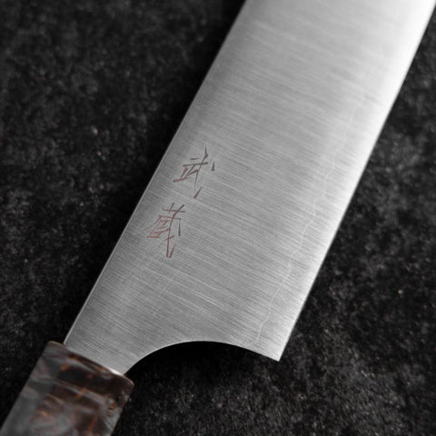 Gyuto Blue Super Poli Manche en Érable 240mm-[Musashi]-[Couteaux de cuisine japonais]
