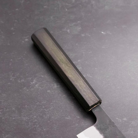 Gyuto Blue Super Revêtement Inox Kurouchi Nashiji Manche Urushi Vert 240mm-[Musashi]-[Couteaux de cuisine japonais]