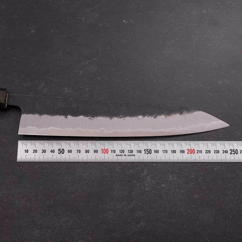 Gyuto Blue Super Revêtement Inox Kurouchi Nashiji Manche Urushi Vert 240mm-[Musashi]-[Couteaux de cuisine japonais]