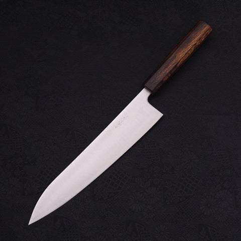 Gyuto Blue Super Revêtement Inox Poli Manche Sumi Urushi 240mm-[Musashi]-[Couteaux de cuisine japonais]