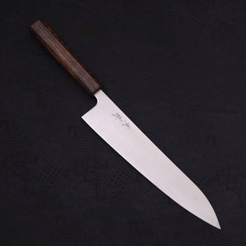 Gyuto Blue Super Revêtement Inox Poli Manche Sumi Urushi 240mm-[Musashi]-[Couteaux de cuisine japonais]