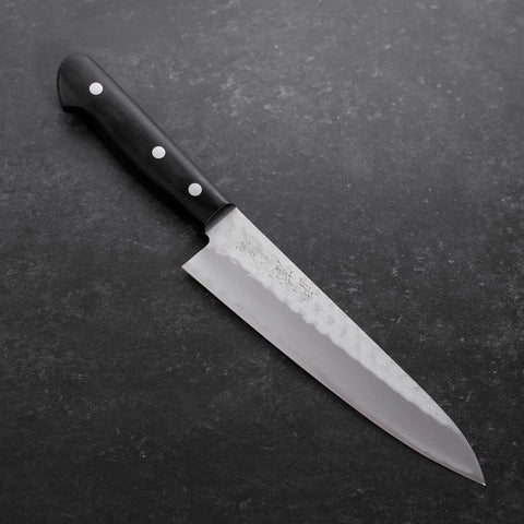 Gyuto Blue Super Revêtement Inox Tsuchime Manche Occidental Noir 180mm-[Musashi]-[Couteaux de cuisine japonais]