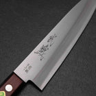 Gyuto Blue Super Revêtement inox Poli Manche Occidental Noir et Rouge 180mm (Tsuba-nashi)-[Musashi]-[Couteaux de cuisine japonais]