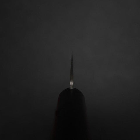 Gyuto Blue Super Revêtement inox Poli Manche Occidental Noir et Rouge 180mm (Tsuba-nashi)-[Musashi]-[Couteaux de cuisine japonais]