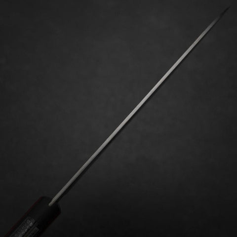 Gyuto Blue Super Revêtement inox Poli Manche Occidental Noir et Rouge 180mm (Tsuba-nashi)-[Musashi]-[Couteaux de cuisine japonais]