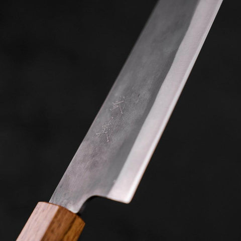 Gyuto Blue steel #1 Kurouchi Revêtement Inox Manche en Chêne 210mm-[Musashi]-[Couteaux de cuisine japonais]