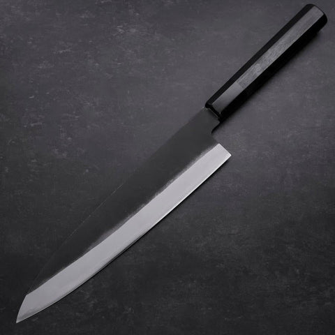 Gyuto Blue Steel #2 Chokin Kurouchi Dragon Manche en Buffle et Ébène 240mm-[Musashi]-[Couteaux de cuisine japonais]
