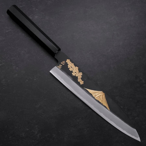 Gyuto Blue Steel #2 Chokin Kurouchi Dragon Manche en Buffle et Ébène 240mm-[Musashi]-[Couteaux de cuisine japonais]
