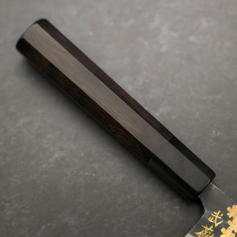 Gyuto Blue steel #2 Kurouchi Sakura Fuji Buffalo Ebony Handle 210mm-[Musashi]-[Couteaux de cuisine japonais]
