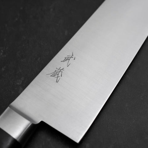Gyuto Molybdene Poli Manche Occidental Noir 240mm-[Musashi]-[Couteaux de cuisine japonais]