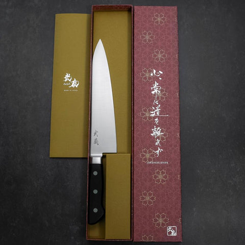 Gyuto Molybdenum Poli Manche Occidental Noir 210mm-[Musashi]-[Couteaux de cuisine japonais]