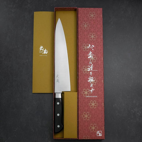 Gyuto Molybdenum Poli Manche Occidental Noir 240mm-[Musashi]-[Couteaux de cuisine japonais]