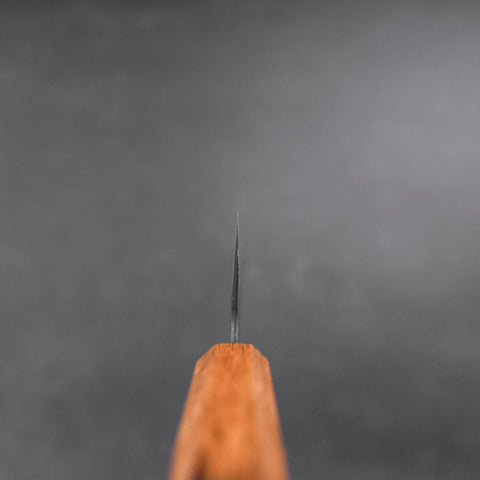 Gyuto Revêtement Inox Blue Super Kurouchi Tsuchime Manche Yaki Urushi 240mm-[Musashi]-[Couteaux de cuisine japonais]