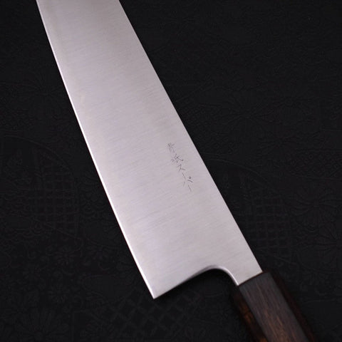 Gyuto Revêtement Inox Blue Super Poli Manche Sumi Urushi 240mm-[Musashi]-[Couteaux de cuisine japonais]