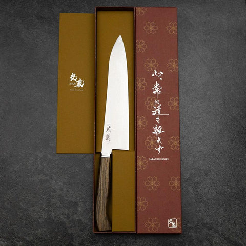 Gyuto SG-2 Damas Manche Occidental en Buffle et Ébène Or 210mm-[Musashi]-[Couteaux de cuisine japonais]