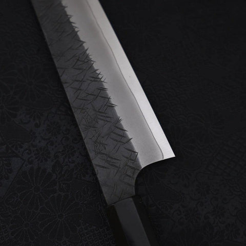 Gyuto SG-2 Kurouchi Tsuchime Manche en Buffle et Ébène 210mm-[Musashi]-[Couteaux de cuisine japonais]