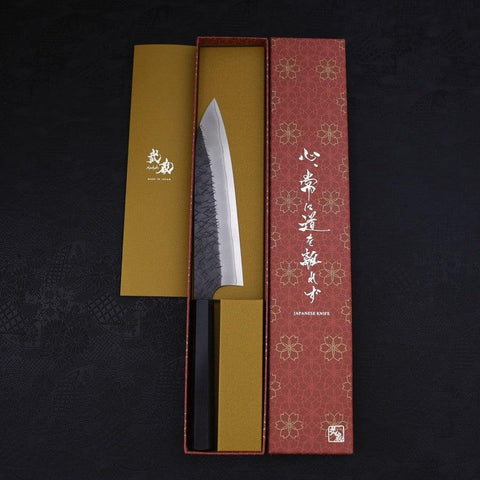 Gyuto SG-2 Kurouchi Tsuchime Manche en Buffle et Ébène 210mm-[Musashi]-[Couteaux de cuisine japonais]