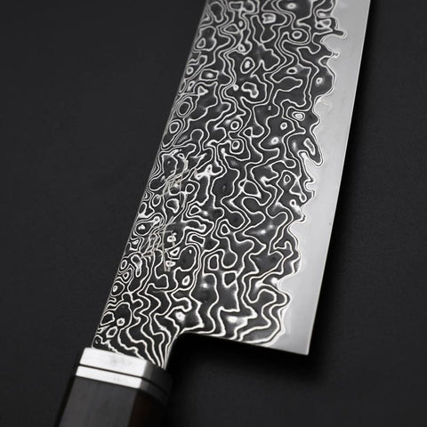 Gyuto SG-2 Nickel en Vagues Damas Noir Manche Occidental en Ébène 210mm-[Musashi]-[Couteaux de cuisine japonais]