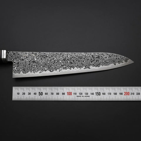 Gyuto SG-2 Nickel en Vagues Damas Noir Manche Occidental en Ébène 210mm-[Musashi]-[Couteaux de cuisine japonais]