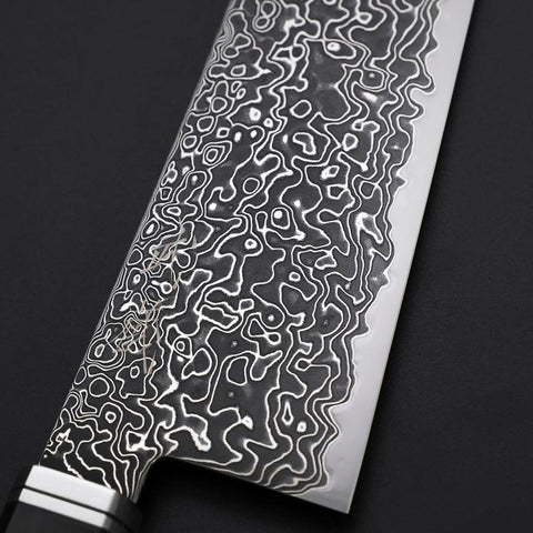Gyuto SG-2 Nickel en Vagues Damas Noir Manche Occidental en Ébène 240mm-[Musashi]-[Couteaux de cuisine japonais]