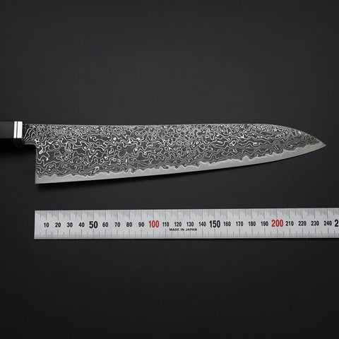 Gyuto SG-2 Nickel en Vagues Damas Noir Manche Occidental en Ébène 240mm-[Musashi]-[Couteaux de cuisine japonais]