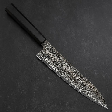 Gyuto SG-2 Nickel en Vagues Damas Noir Manche en Ébène 210mm-[Musashi]-[Couteaux de cuisine japonais]